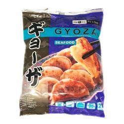 Gyoza gambas con ajetes...