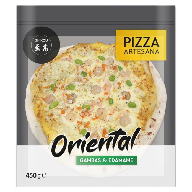 Camarão de pizza artesanal e edamame 28cm (SHIKOU) 450g