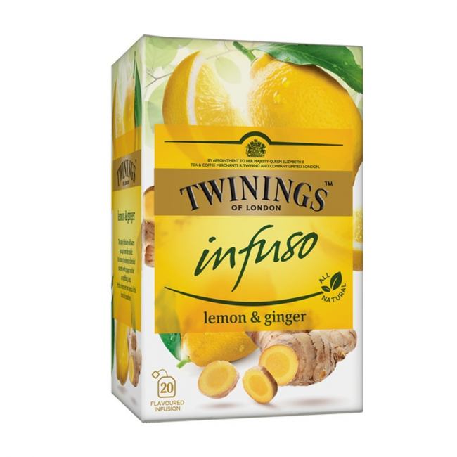 Chá com infusão de gengibre e limão (TWININGS) 20 unidades