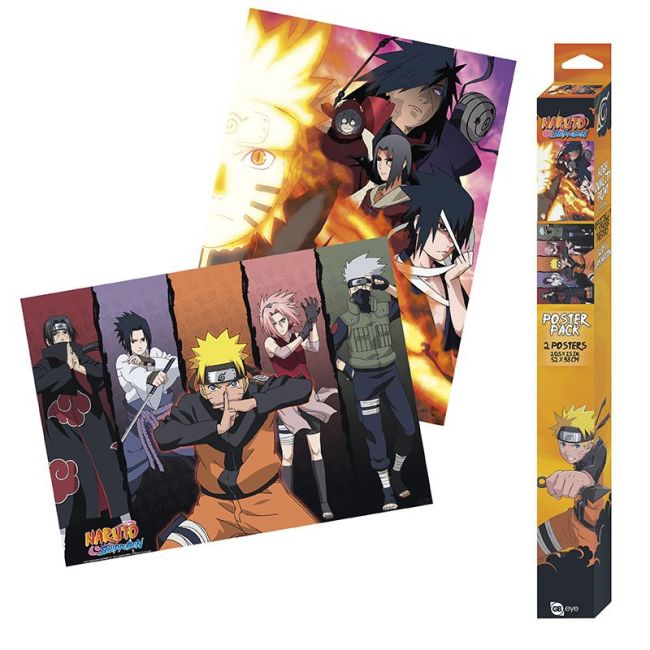 NARUTO SHIPPUDEN - Conjunto 2 Posters Chibi - Grupos (52x38)