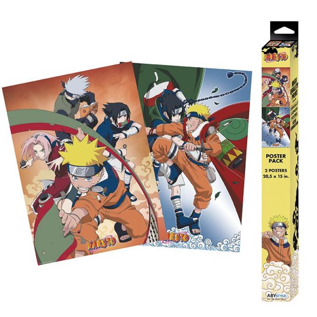 NARUTO - Conjunto 2 pôsteres Chibi - Equipe 7 (52x38)