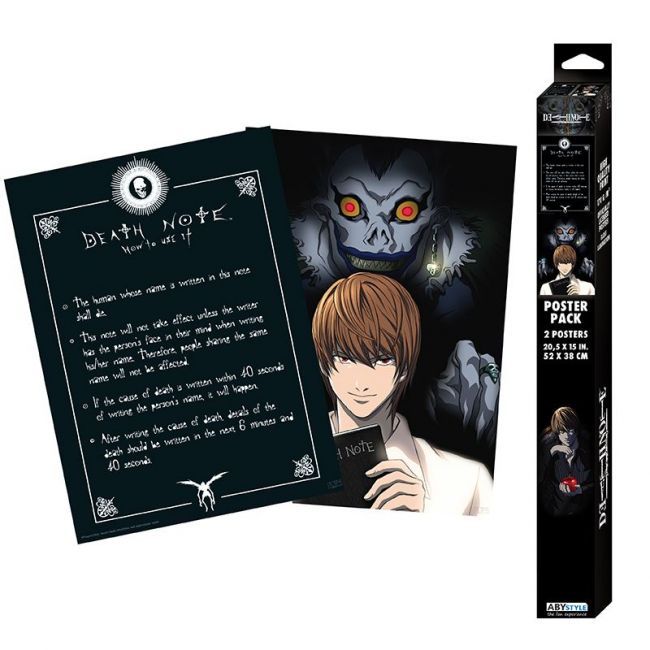 DEATH NOTE - Conjunto 2 pôsteres Chibi - Light & Death Note (52x38)