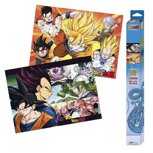 DRAGON BALL - Conjunto 2 pôsteres Chibi - Saiyajins (52x38)