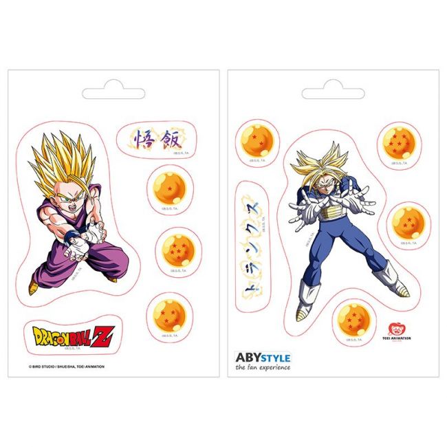 DRAGON BALL - Adesivos - 16x11cm/ 2 folhas - DBZ/ Gohan & Trunks