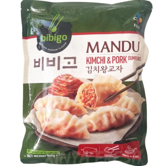 Mandu kimchi coreano e carne de porco (BIBIGO) 525g 15 unidades