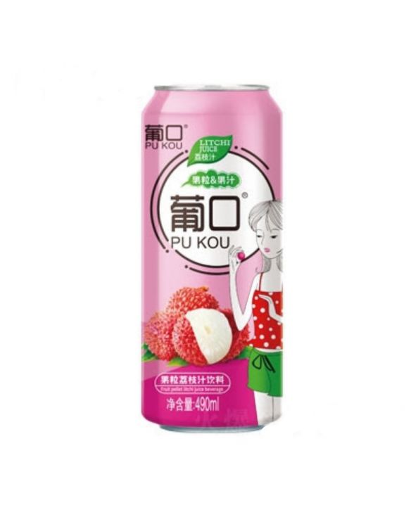 Bebida refrescante de lichi (PU KOU) 490ml