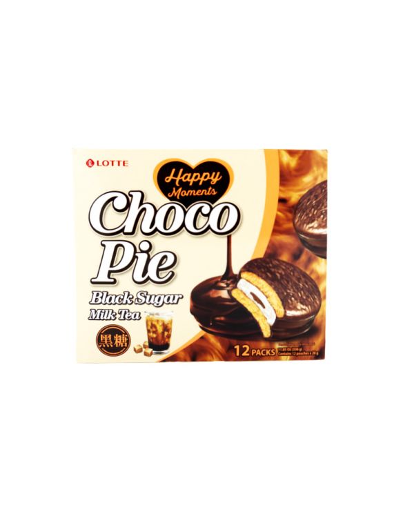 Chocopie azúcar negro y té de leche (LOTTE) 12-pack x28g