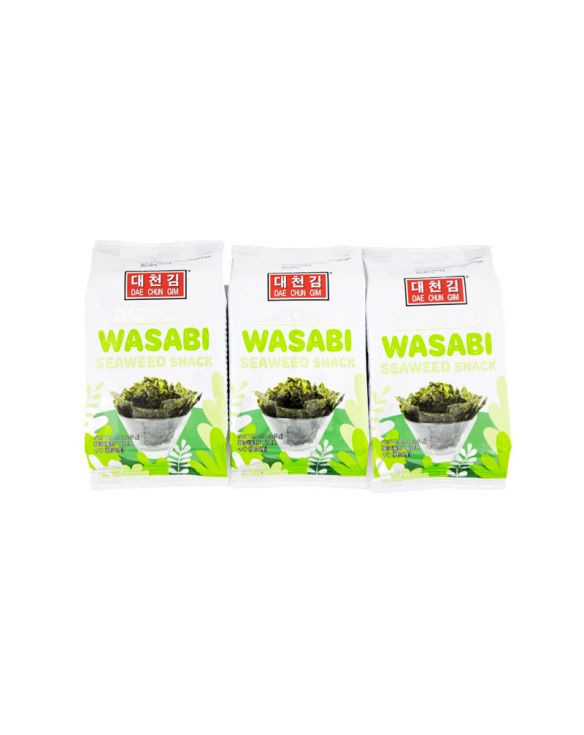 Algas snack sabor wasabi (DAE CHUN GIM) 3x4g