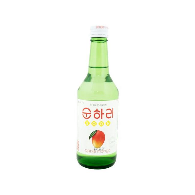 Vinho soju coreano sabor maçã e manga (CHUMCHURUM) 350ml (Alc.12%)