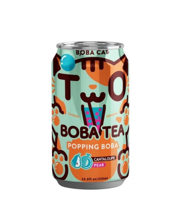 Bebida Bubble tea sabor melón y pera (BOBA CAT) 320ml