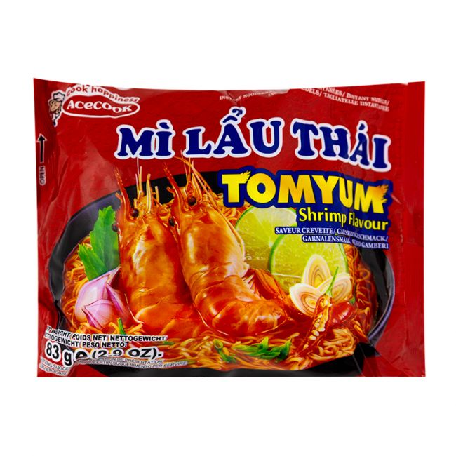 Fideos instantáneos Mi Lau Thai con sabor a tomyum y gamba (ACECOOK) 83g