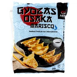 Gyoza gambas con ajetes...