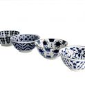 Set 4 Cuencos 15x7cm  Porcelana "Azules"