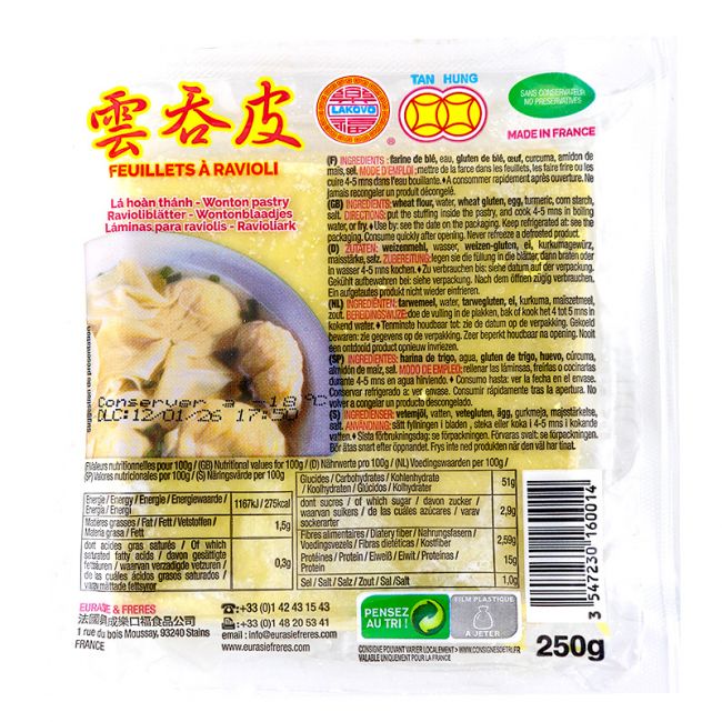 Pasta Wonton (LAKOVO) 250g